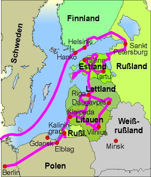 Unsere Route durch das Baltikum